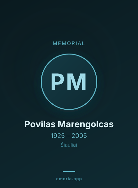 Memorial portrait of Povilas Marengolcas