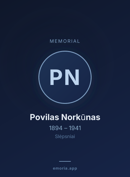 Memorial portrait of Povilas Norkūnas
