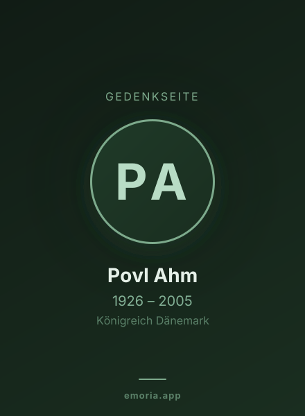 Gedenkportrait von Povl Ahm