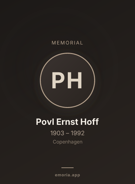 Memorial portrait of Povl Ernst Hoff