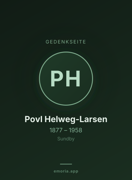 Gedenkportrait von Povl Helweg-Larsen