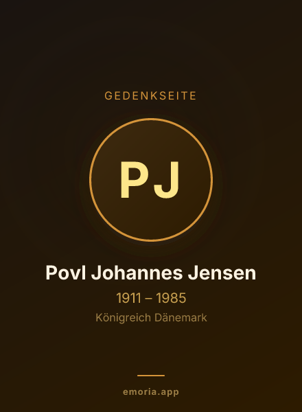 Gedenkportrait von Povl Johannes Jensen