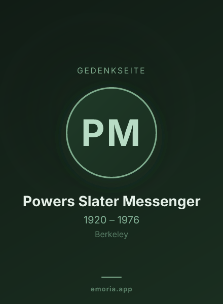 Gedenkportrait von Powers Slater Messenger