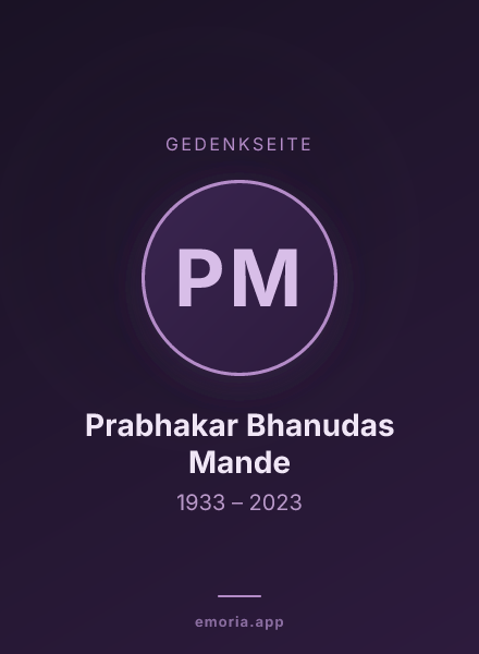 Gedenkportrait von Prabhakar Bhanudas Mande