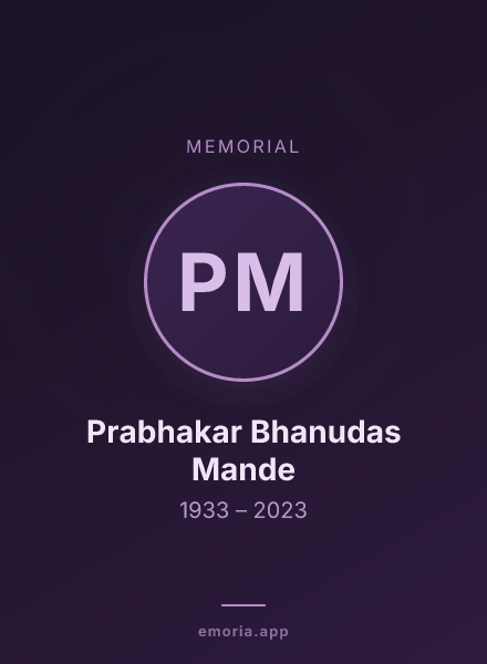 Memorial portrait of Prabhakar Bhanudas Mande