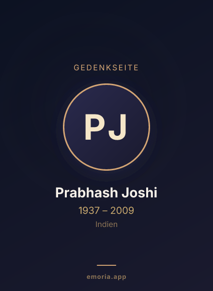 Gedenkportrait von Prabhash Joshi