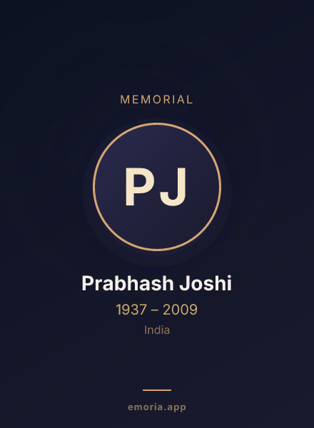 Memorial portrait of Prabhash Joshi