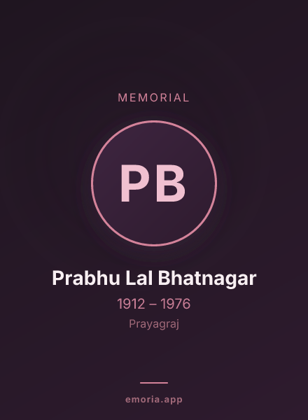 Memorial portrait of Prabhu Lal Bhatnagar