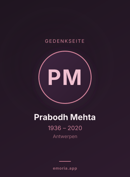 Gedenkportrait von Prabodh Mehta
