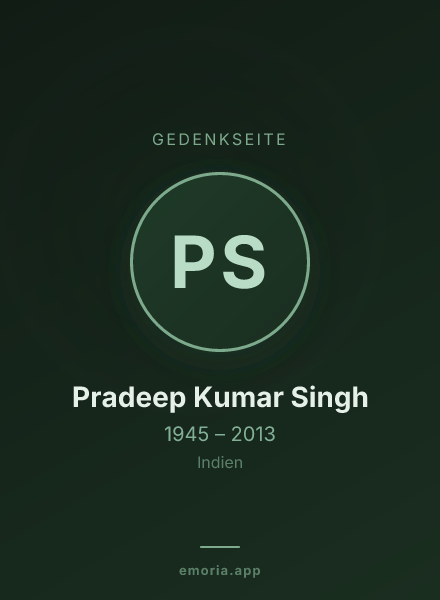 Gedenkportrait von Pradeep Kumar Singh