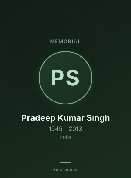 Memorial portrait of Pradeep Kumar Singh