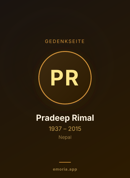 Gedenkportrait von Pradeep Rimal