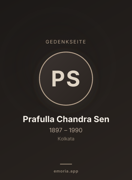 Gedenkportrait von Prafulla Chandra Sen