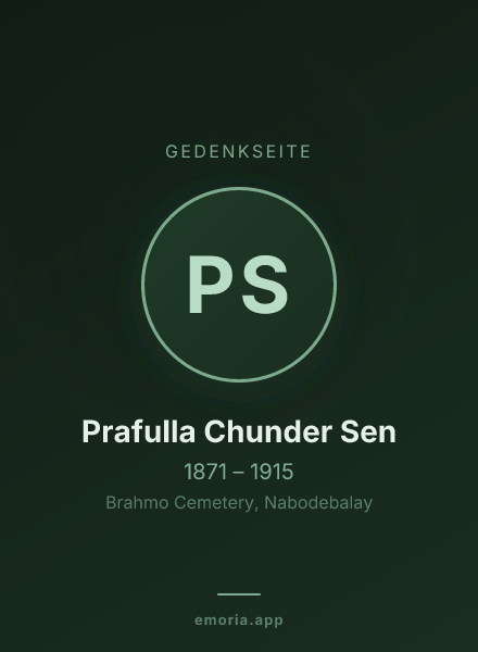 Gedenkportrait von Prafulla Chunder Sen