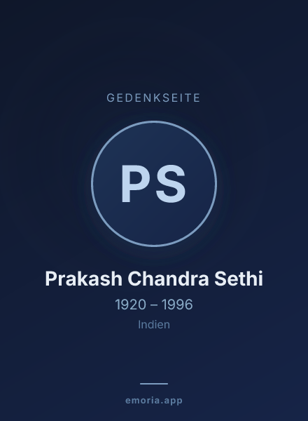 Gedenkportrait von Prakash Chandra Sethi