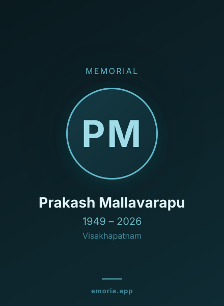 Memorial portrait of Prakash Mallavarapu