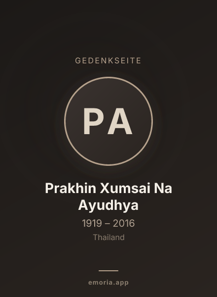 Gedenkportrait von Prakhin Xumsai Na Ayudhya