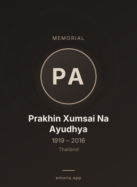 Memorial portrait of Prakhin Xumsai Na Ayudhya