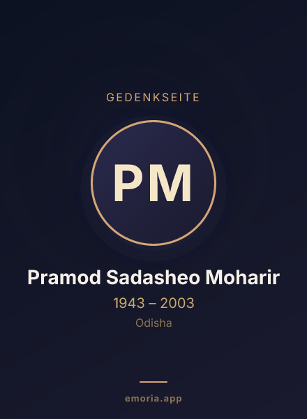 Gedenkportrait von Pramod Sadasheo Moharir