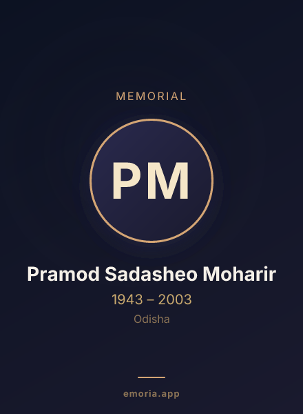 Memorial portrait of Pramod Sadasheo Moharir
