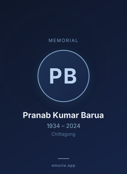 Memorial portrait of Pranab Kumar Barua