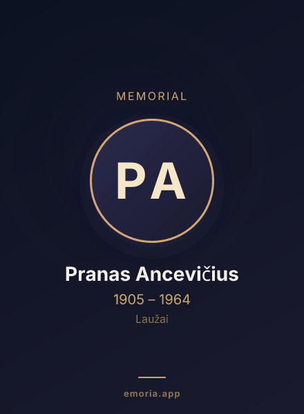 Memorial portrait of Pranas Ancevičius