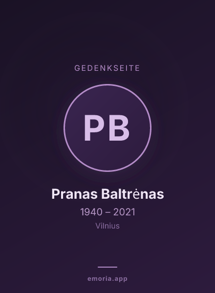 Gedenkportrait von Pranas Baltrėnas