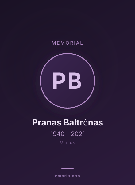 Memorial portrait of Pranas Baltrėnas