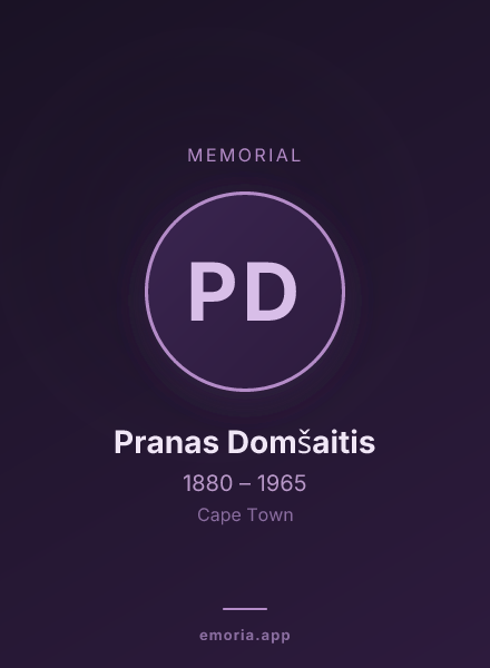 Memorial portrait of Pranas Domšaitis
