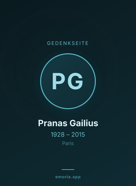 Gedenkportrait von Pranas Gailius