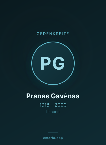 Gedenkportrait von Pranas Gavėnas