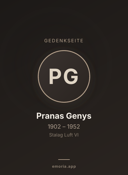 Gedenkportrait von Pranas Genys
