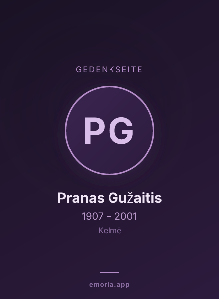 Gedenkportrait von Pranas Gužaitis