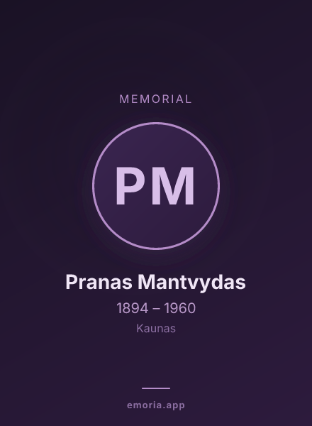 Memorial portrait of Pranas Mantvydas