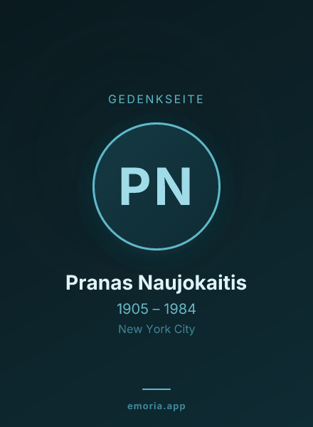 Gedenkportrait von Pranas Naujokaitis
