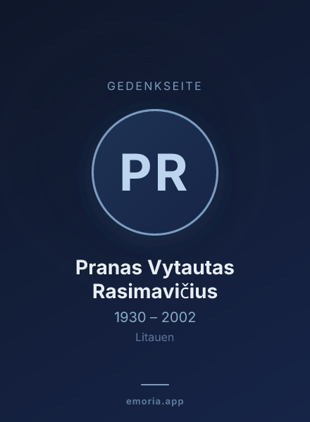 Gedenkportrait von Pranas Vytautas Rasimavičius