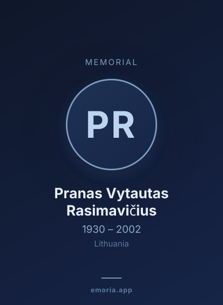 Memorial portrait of Pranas Vytautas Rasimavičius