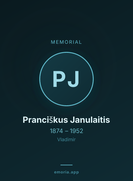 Memorial portrait of Pranciškus Janulaitis