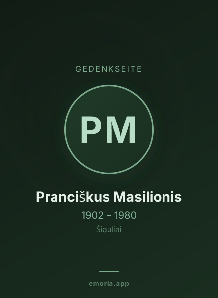 Gedenkportrait von Pranciškus Masilionis