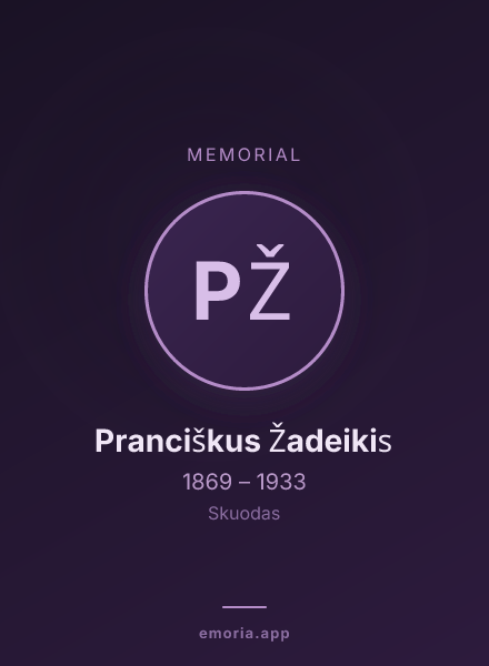 Memorial portrait of Pranciškus Žadeikis