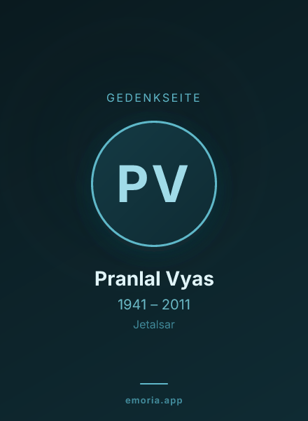 Gedenkportrait von Pranlal Vyas