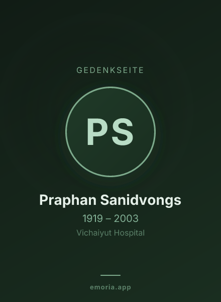 Gedenkportrait von Praphan Sanidvongs