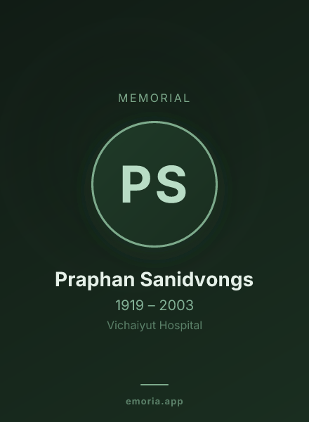 Memorial portrait of Praphan Sanidvongs