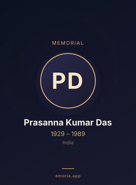 Memorial portrait of Prasanna Kumar Das