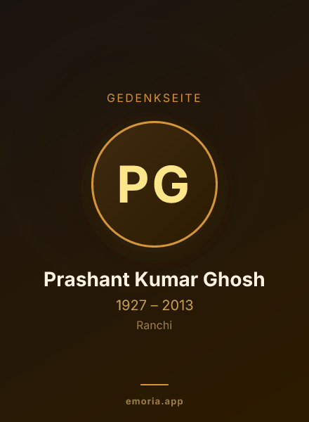 Gedenkportrait von Prashant Kumar Ghosh