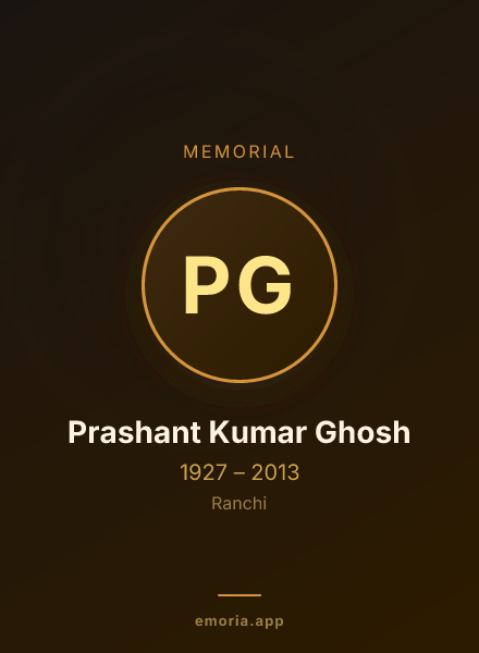 Memorial portrait of Prashant Kumar Ghosh