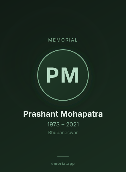 Memorial portrait of Prashant Mohapatra