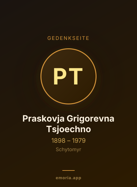 Gedenkportrait von Praskovja Grigorevna Tsjoechno