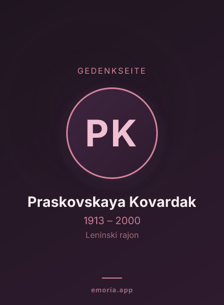 Gedenkportrait von Praskovskaya Kovardak