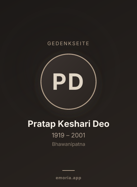 Gedenkportrait von Pratap Keshari Deo